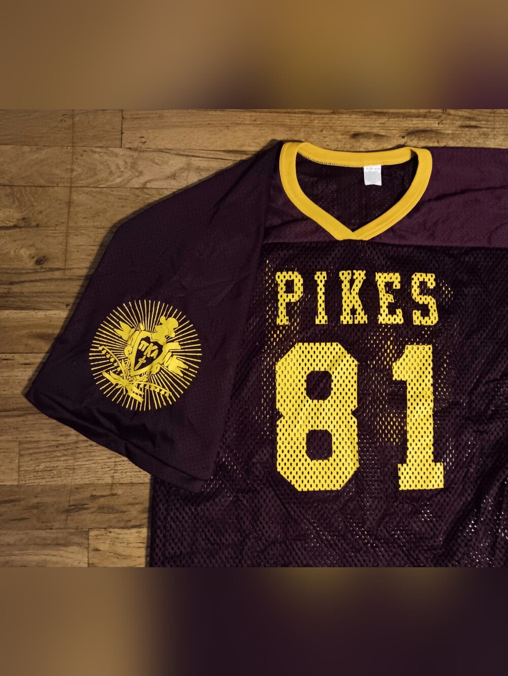 vintage 80s Pi Kappa Alpha PIKES Football Jersey Frat Mesh College fraternity